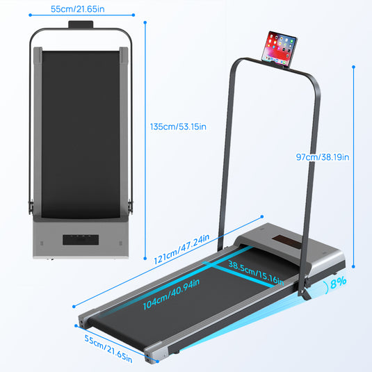 PORIYA Electric Quiet Under Desk Treadmill for Home Gym Fitness Remote Control
