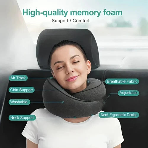 Load image into Gallery viewer, PORIYA Travel Pillow U Shaped Memory Foam Neck Head Rest Soft Support Plane Car Pillow
