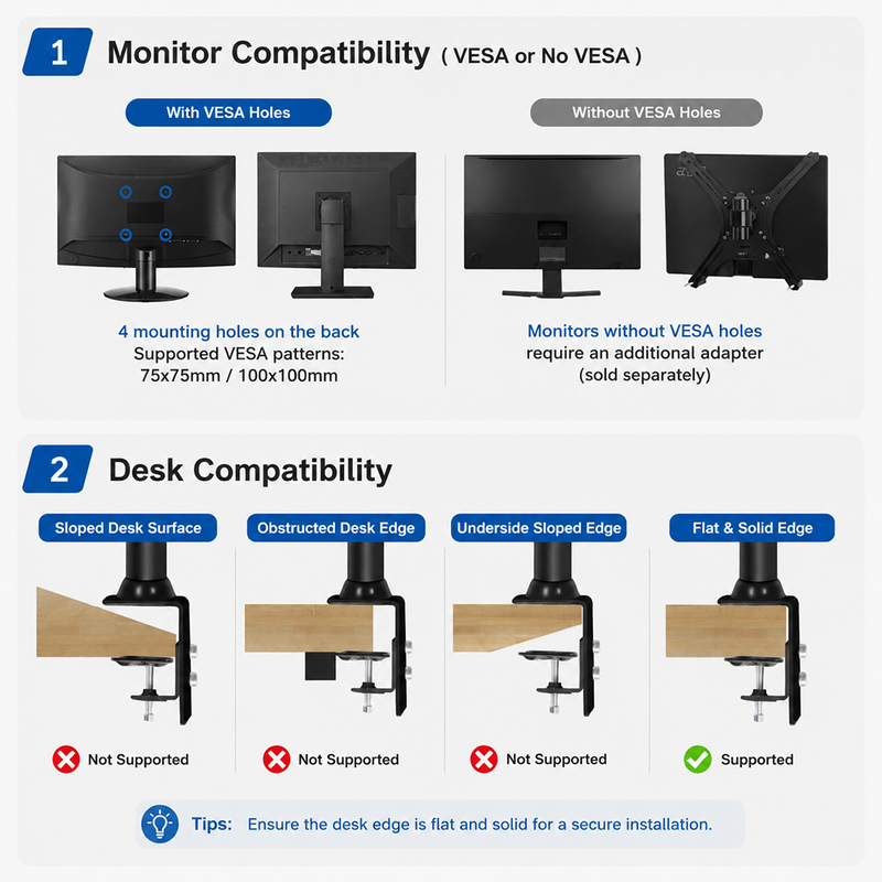 Load image into Gallery viewer, PORIYA Monitor Arm Dual Desk Mount 10-32'' Displays Screen Bracket Holder Black
