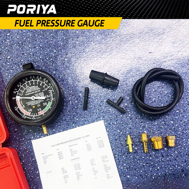 Load image into Gallery viewer, PORIYA Fuel Pump Vacuum Gauge Pressure Vacuum Tester Carburetor Valve Pressure Test Kit
