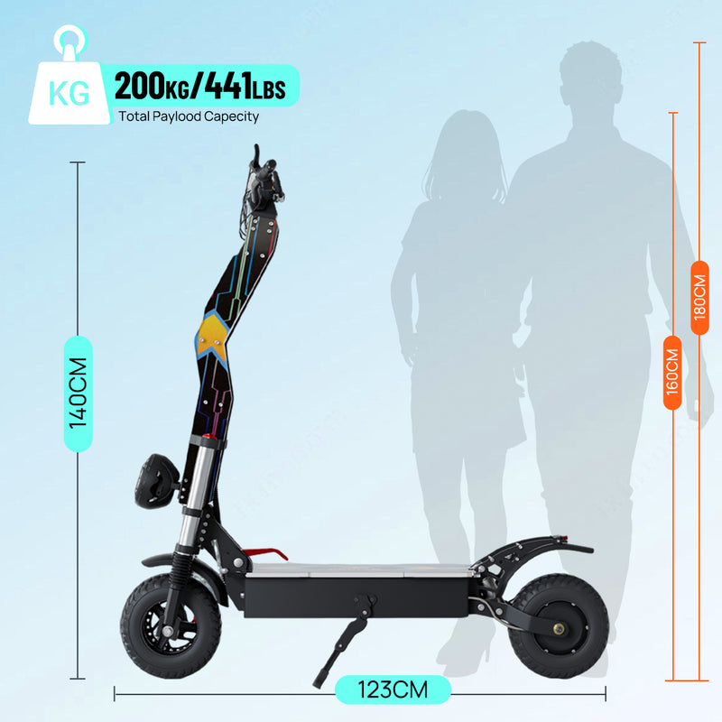 Load image into Gallery viewer, Electric Scooter NFC Start 3500W 80KM/H OFF Road Adult Foldable RGB E-Bike
