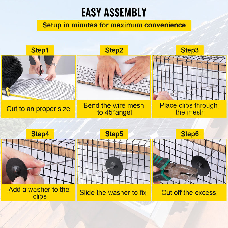Load image into Gallery viewer, PORIYA 30m Solar Panel Bird Proofing KIT Stainless Steel Mesh &amp; 100Pcs Fasteners
