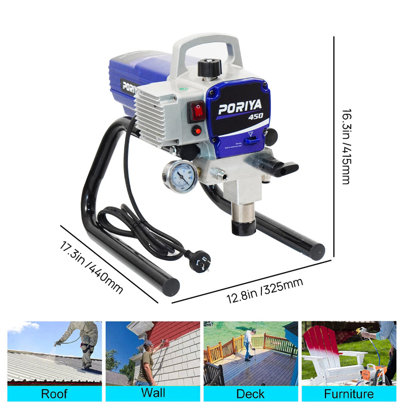 Load image into Gallery viewer, PORIYA Airless Paint Sprayer High Pressure Airless Wall Paint Spray Gun 1700W
