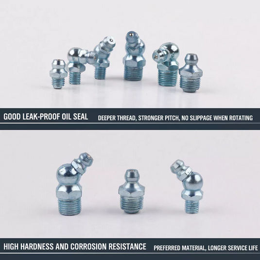PORIYA 220/280pcs Hydraulic Grease Nipple Metric Imperial Mechanical Lubricant Fitting Kit