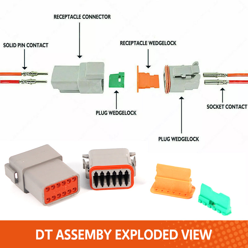 Load image into Gallery viewer, PORIYA 1800PC Deutsch DT Connector Plug Kit With Genuine Deutsch Crimp Tool Auto Marine
