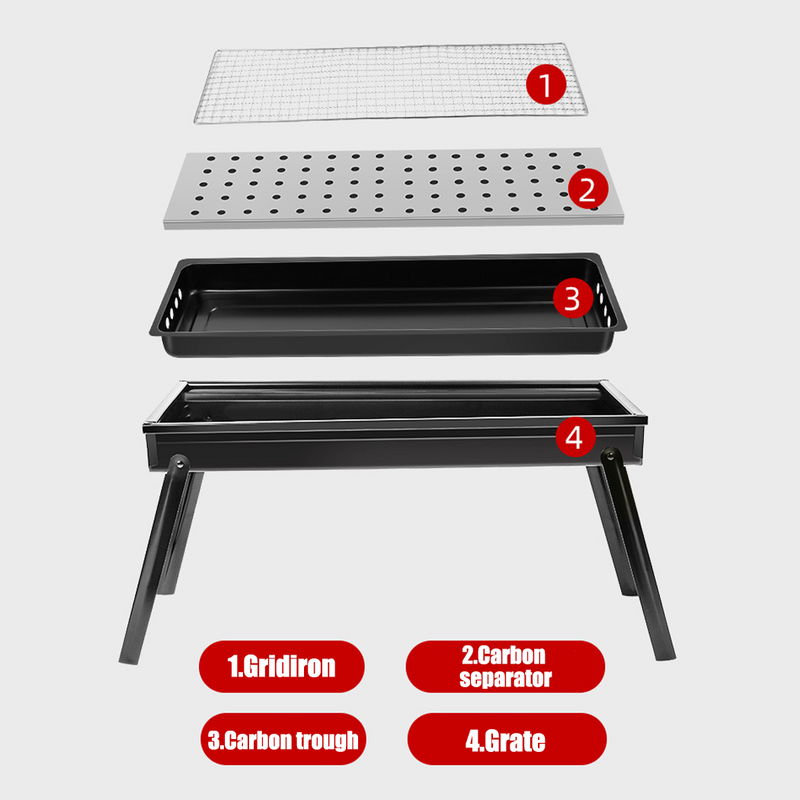 Load image into Gallery viewer, PORIYA Charcoal BBQ Grill Portable Smoker Barbecue Outdoor Foldable Camping Set AU
