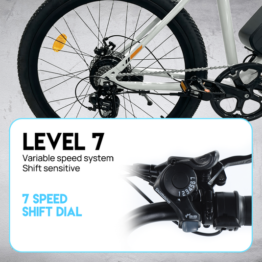 PORIYA 1500W 26“ Electric Mountain Bike 48V 10.4Ah Shimano 7 Speed Off Road AU