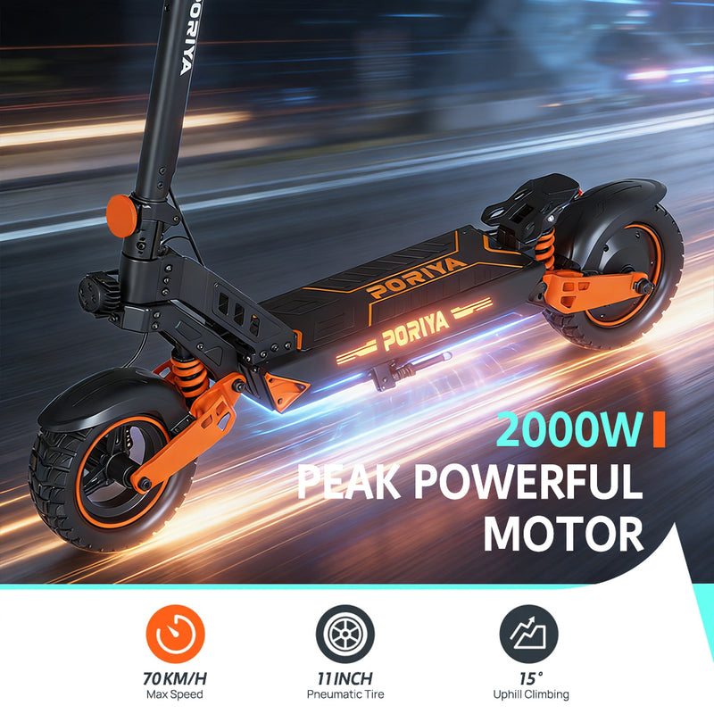 Load image into Gallery viewer, PORIYA Electric Scooter 2000W 70KM/H 60KM Foldable Portable Adult Off Road E-Bike
