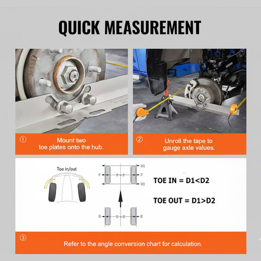 PORIYA Wheel Alignment Tool Accurate Measure Tape And Conversion Chart