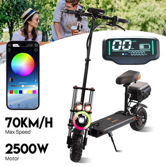 Electric Scooter 2500W 70KM/H Off Road Portable Foldable Adult E-Bike W / Seat