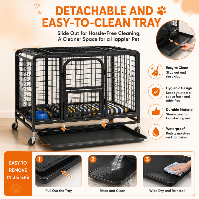 Load image into Gallery viewer, PORIYA Dog Cage Crate Large Kennel Pet Cage Cat Puppy Metal Cage 36" Playpen 4 Rounds

