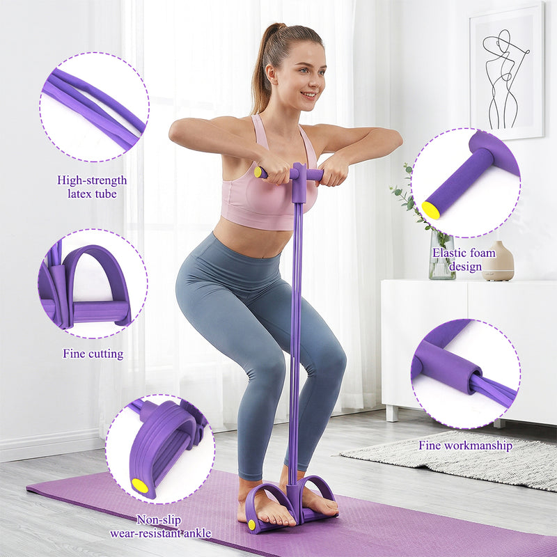 Load image into Gallery viewer, PORIYA Multi-Function Pedal Resistance Band Fitness Exercise Tension Resistance Rope
