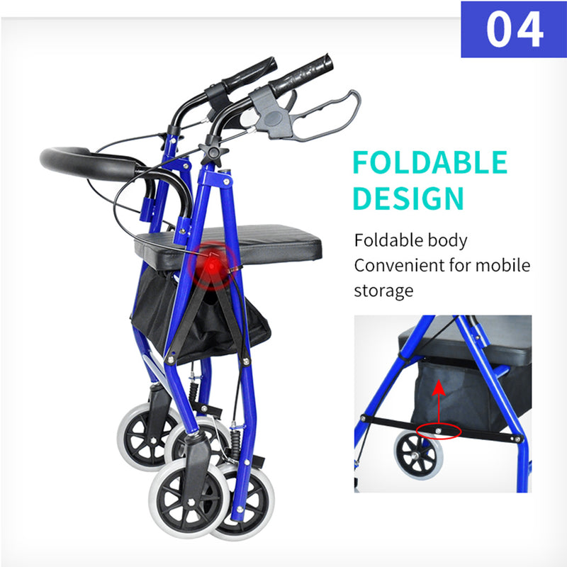 Load image into Gallery viewer, Classic Rollator Walker Lightweight Folding Mobility Walking Rollator Walker
