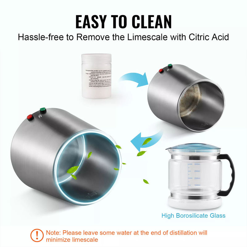Load image into Gallery viewer, PORIYA 4L Stainless Steel Water Filter Distilled Pure Water Purifier Distiller
