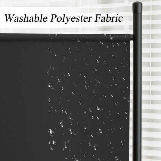 PORIYA 4-Panel Room Divider Privacy Screen Folding Steel Frame Fabric Partition Stand