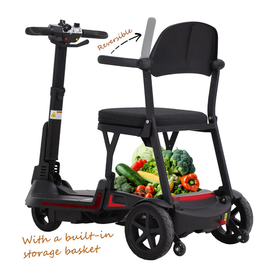 PORIYA 13KG Electric Mobility Scooter Lithium Power Folding 3 Wheel Airline Lightweight