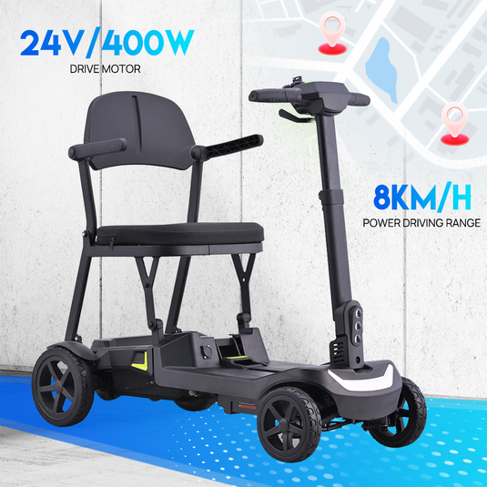 16KG Electric Mobility Scooter Lithium Motorised Foldable w/ Storage Basket