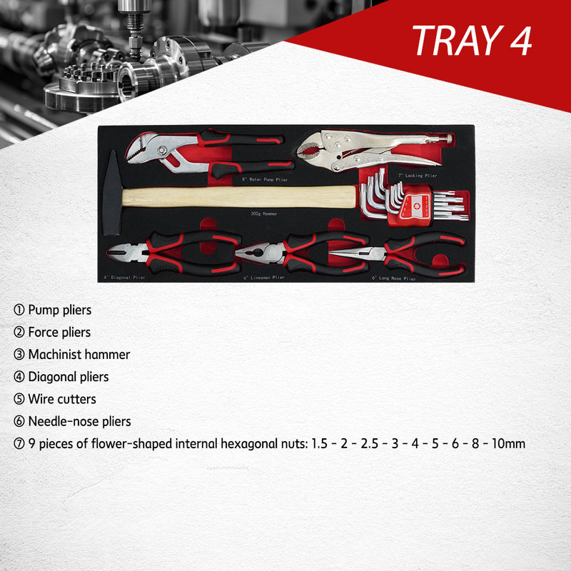 Load image into Gallery viewer, PORIYA 112pcs Tool Box Trolley Tool Set Portable Tool Kit DIY Hand Tool Set
