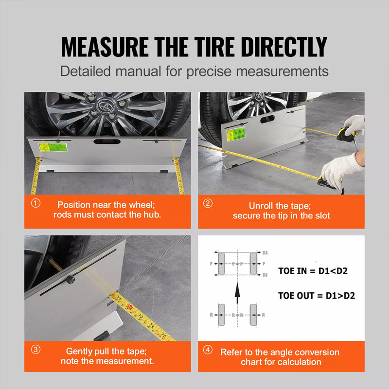 Load image into Gallery viewer, PORIYA Wheel Alignment Tool Toe Plates Accurate Measure Tape And Conversion Chart AU
