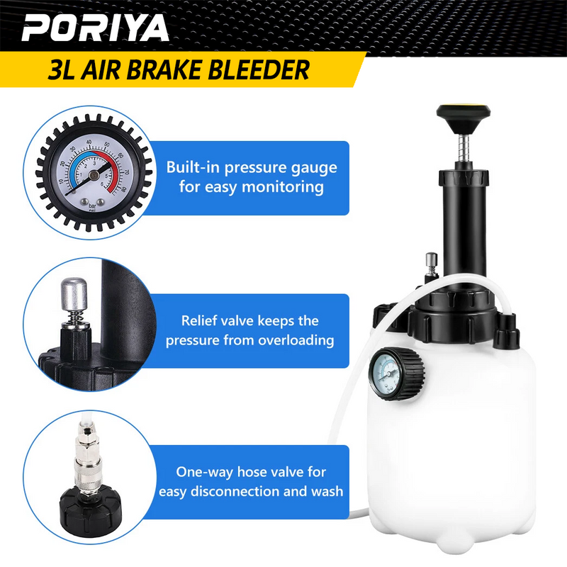 Load image into Gallery viewer, PORIYA 1L/3L  Air Brake Bleeder Clutch Vacuum Bleeding Extractor Fluid Fill Adapter Kit

