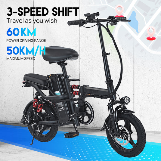 Foldable Electric Bicycle 1000W 50KM/H Protable Commuter Travel Bicycle E Bike 48V
