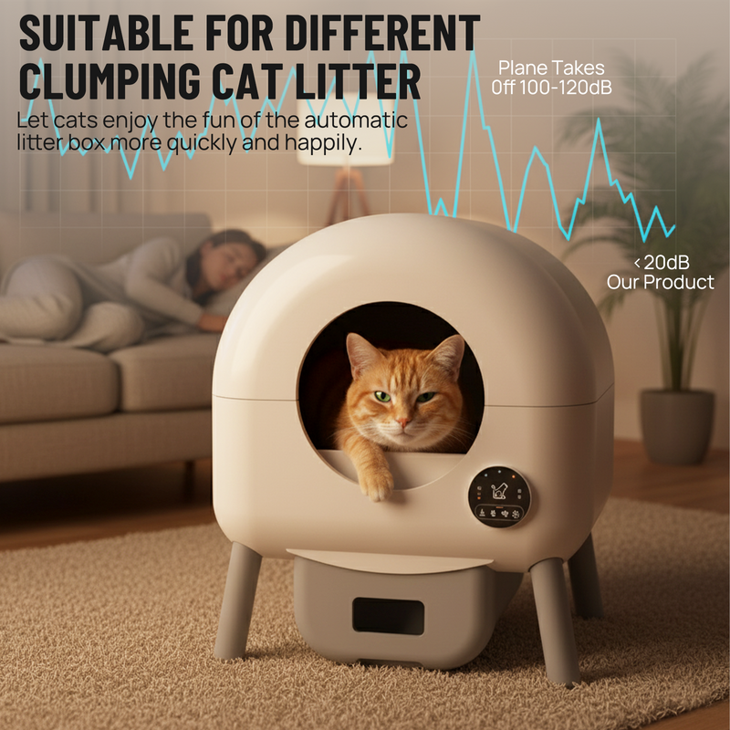 Load image into Gallery viewer, Automatic Cat Litter Box Self Cleaning Cat Litter Box with WiFi App Control for Multiple Cats 76L Extra Large Capacity LED Touch Display

