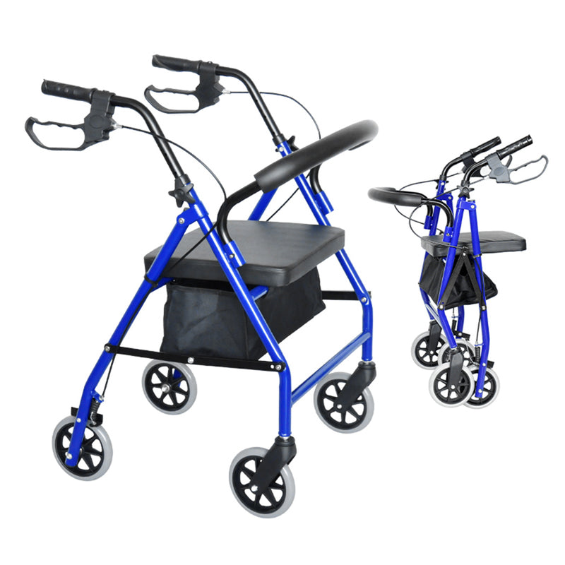 Load image into Gallery viewer, Classic Rollator Walker Lightweight Folding Mobility Walking Rollator Walker
