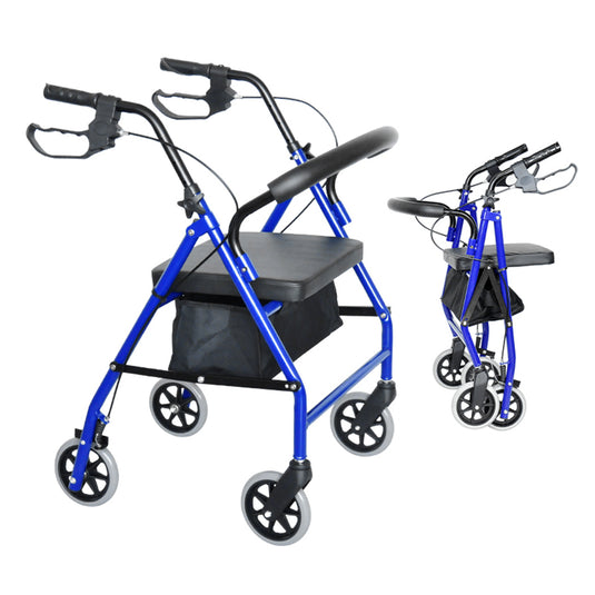 Classic Rollator Walker Lightweight Folding Mobility Walking Rollator Walker