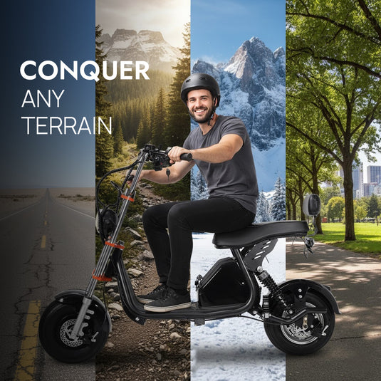 PORIYA Electric Scooter 2000W 60KM/H 50KM Adult 13" Off Road Travel E-Scooter