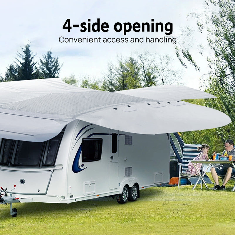 Load image into Gallery viewer, PORIYA 16-24ft Caravan Cover 4 Layer Campervan UV Resistant Waterproof With Bag
