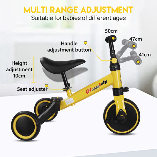 PORIYA 3 in1 Toddler Kid Ride on Toy Balance Bike Scooter Tricycle 1.5-4 Years Push Car