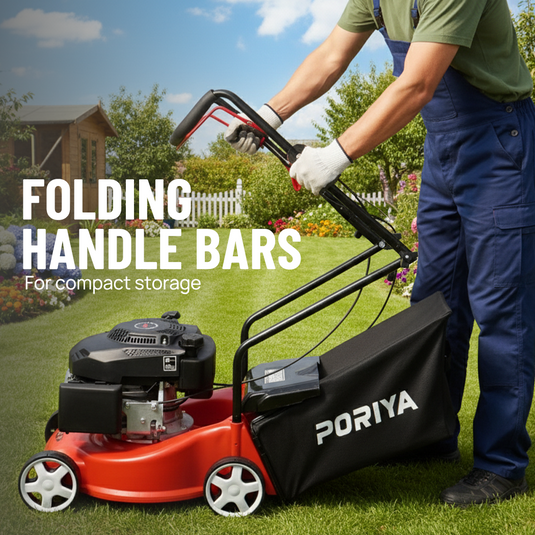 PORIYA Lawn Mower 16" 4 Stroke Engine oil Powered Hand Push Engine Lawnmower