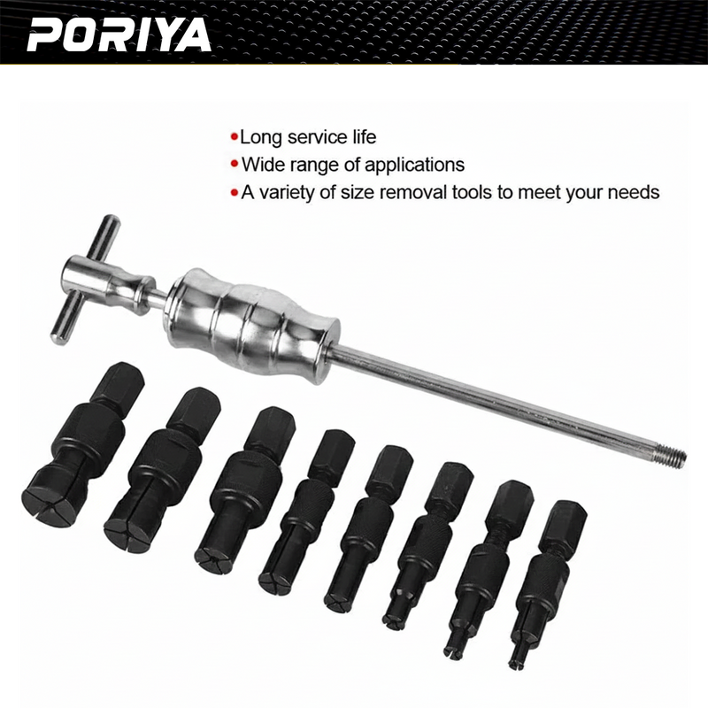 Load image into Gallery viewer, PORIYA 9pcs Inner Bearing Puller Set Slide Hammer Internal Blind Hole Remover Tool Kit
