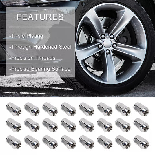 PORIYA 24x M12x1.5 Chrome Wheel Nuts For Ford Ranger Mitsubishi Triton Mazda Bravo Bt50