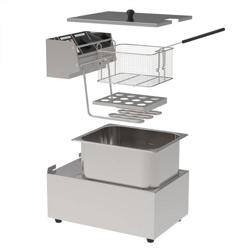 Load image into Gallery viewer, PORIYA Electric Deep Fryer 10L / 20L Commercial Bench Top Single Stainless Steel 2500W
