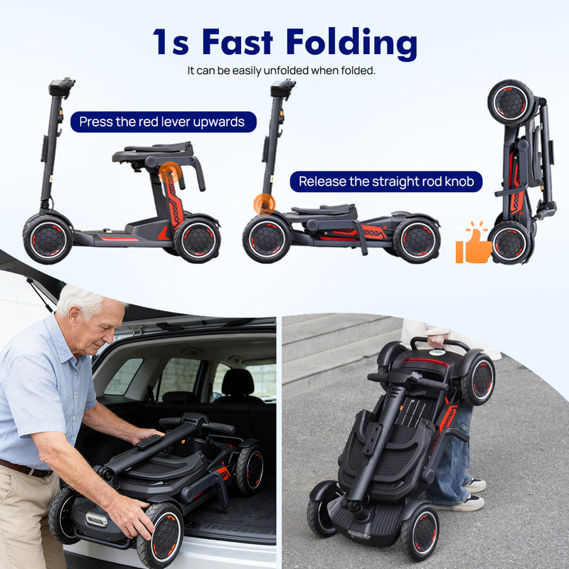 Load image into Gallery viewer, PORIYA 19.5KG Electric Mobility Scooter Lithium Power Foldable Airline w/ Basket
