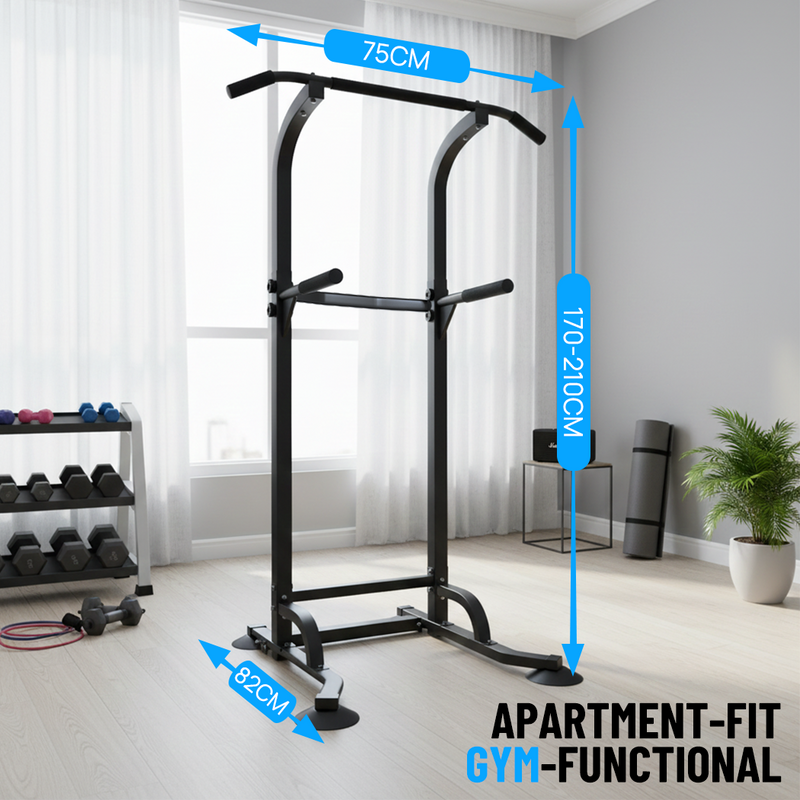 Load image into Gallery viewer, PORIYA Foldable Power Tower Chin Up Station Push Pull Up Bar Knee Raise Weight Dip Gym
