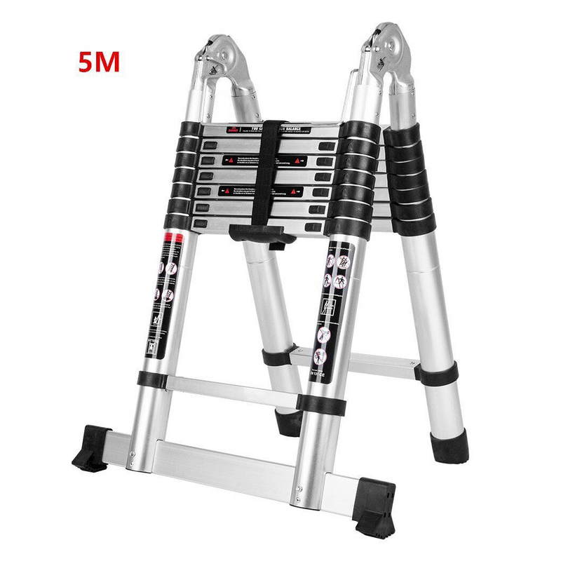 Load image into Gallery viewer, PORIYA 3.2/3.8/4.4/5M Telescopic Aluminium Ladder Extension Extendable Step Folding
