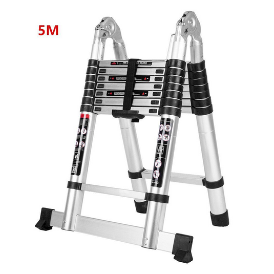 PORIYA 3.2/3.8/4.4/5M Telescopic Aluminium Ladder Extension Extendable Step Folding