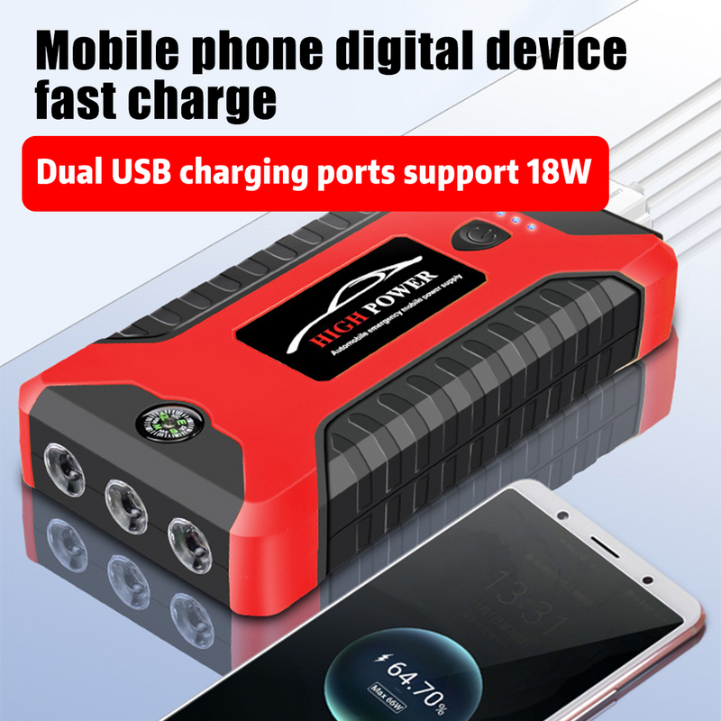 Load image into Gallery viewer, PORIYA 99800mAh Portable Car Jump Starter Booster 12V 1000A Battery Charger Power Bank
