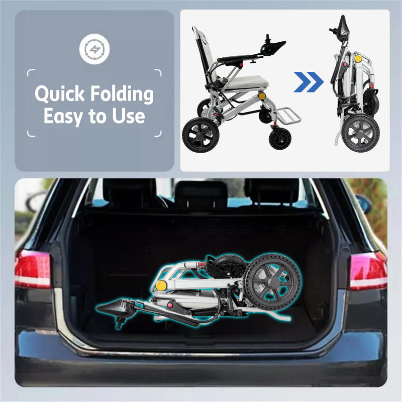 Load image into Gallery viewer, 16.5KG Electric Wheelchair Lightweight Foldable Lithium Power Aluminium Portable
