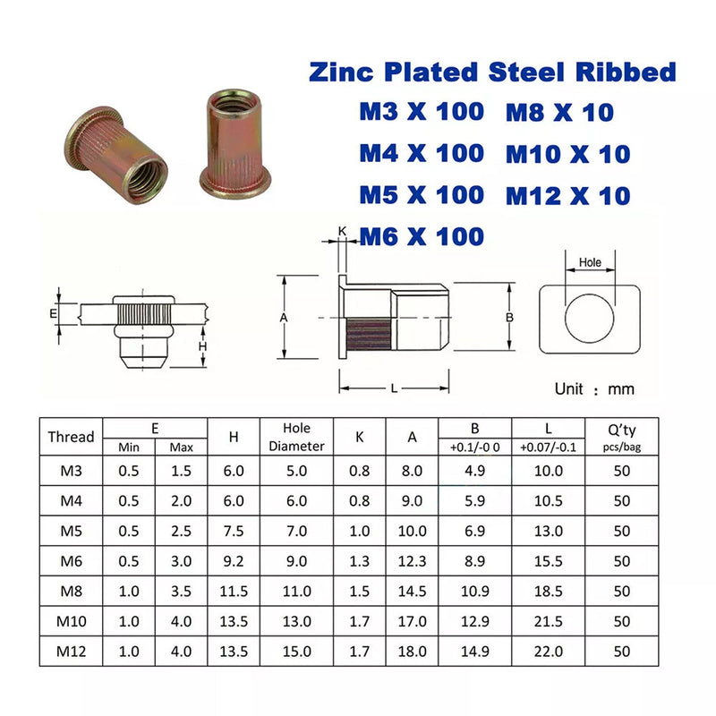 Load image into Gallery viewer, PORIYA Heavy Duty 1660pcs Nutsert Tool Kit Rivnut Riveter Rivet Nut Gun M3-12 Mandrels
