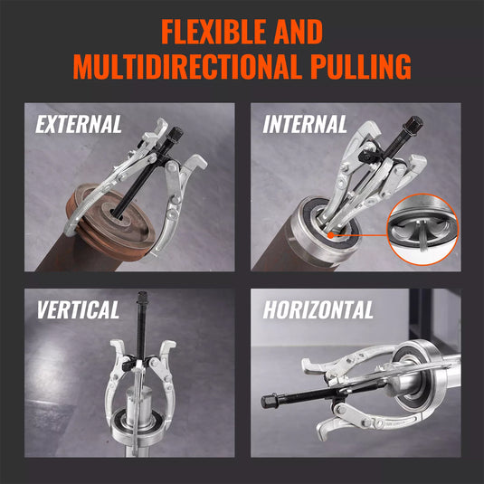 PORIYA Gear Puller Set 3" 4" 6" 8" 3-Jaw Bearing Puller Wheel Gear Pulley 4PCS