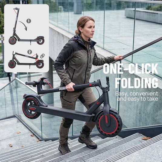 PORIYA 900W 40KM/H Electric Scooter Adult Travel Portable Foldable E-Bike w/Seat
