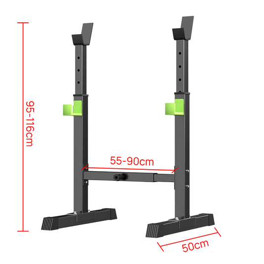 Adjustable Detachable Squat Rack Heavy Duty Home Gym Equipment w/ Barbell Hooks