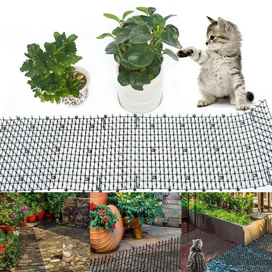 PORIYA 2M x 30CM Cat Scat Mat Spikes Prickle Strip Anti-Cat Away Safe Garden Protector