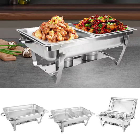 PORIYA 9L 304 Insulated Food Warmer Bain Marie Food Warmer Buffet Warmer Chafing Dish