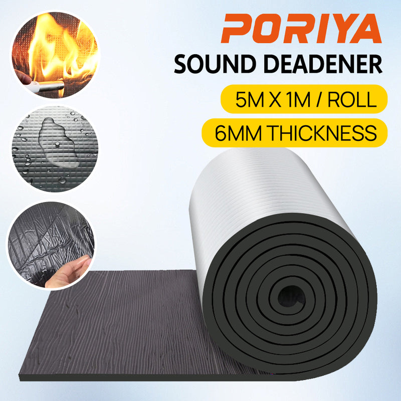 Load image into Gallery viewer, PORIYA 1Mx5M Sound Deadener Roller Car Insulation Mat Heat Shield Noise Adhesive Foam
