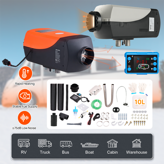 PORIYA Diesel Air Heater 12V 8KW Bluetooth App LCD Display for Bus RV Indoors