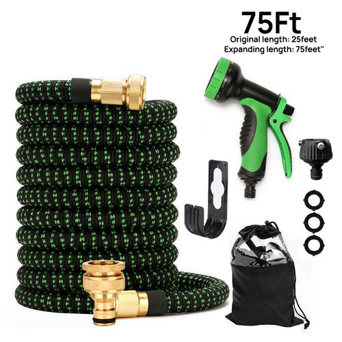 Load image into Gallery viewer, 25-100FT Flexible Expandable Garden Water Hose Pipe Car Wash W/ Spray Nozzle Gun
